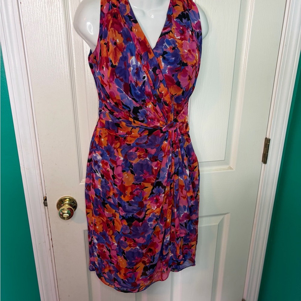 Ralph Lauren Vibrant Pink and Purple Midi Dress